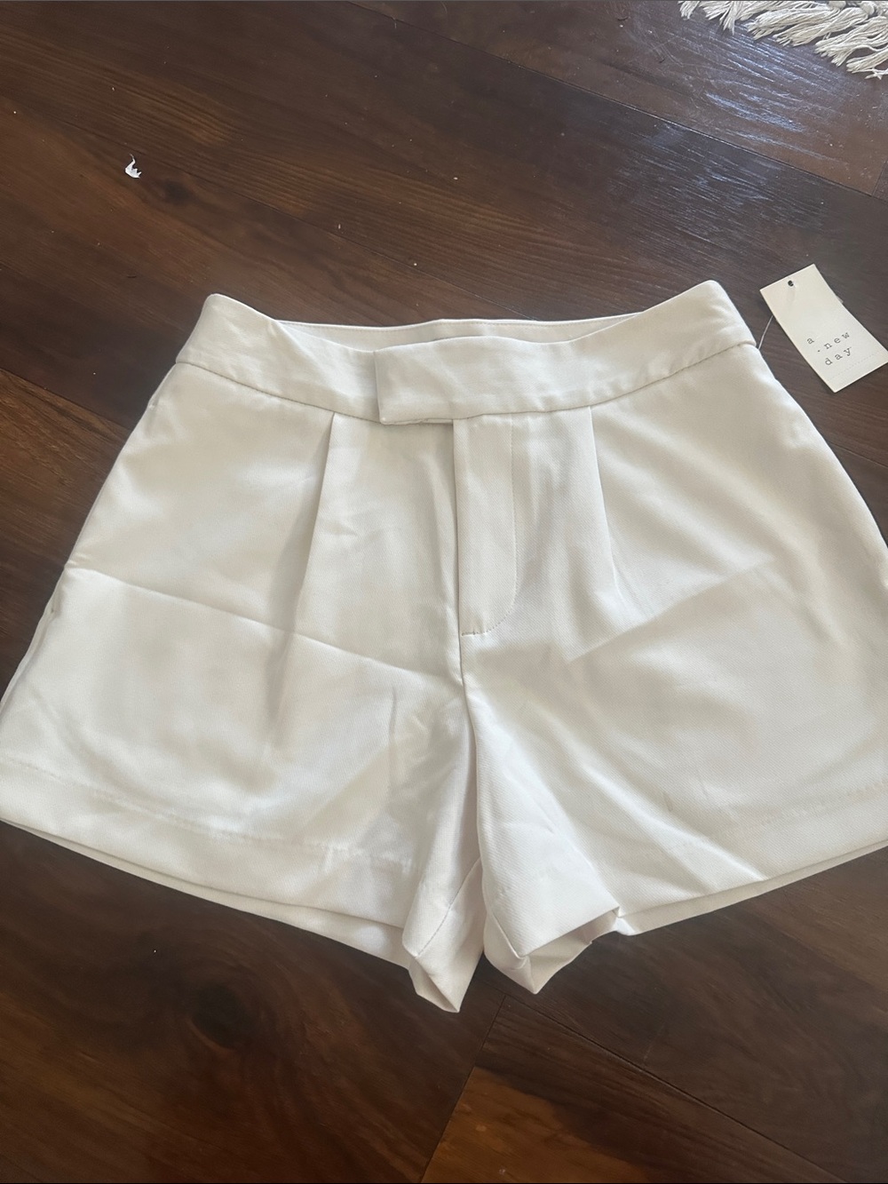 a new day White High-Waist Pleated Women’s Shorts